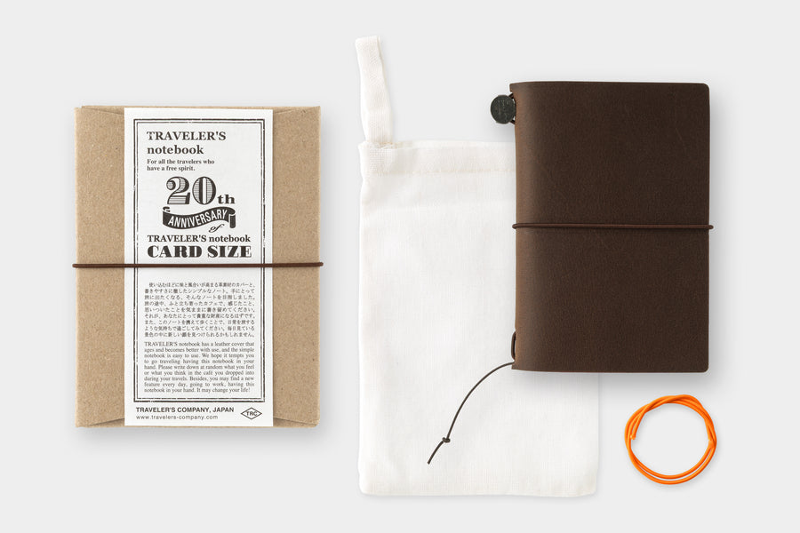 TRAVELER'S Notebook - Card Size - 20th Anniversary Set - Brown - Limit 1 Per Person