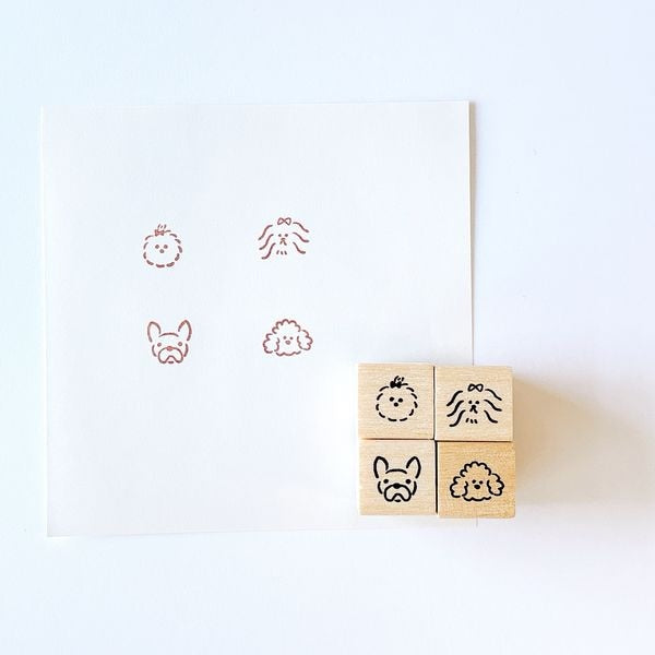 Kodomo No Kao - Planner Stamp Club - Set of 4 Stamps - Dog's Face