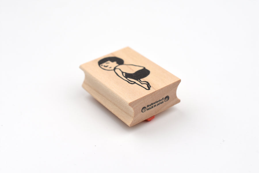 RiraRira Wooden Rubber Stamp - Tired Mamoru-kun