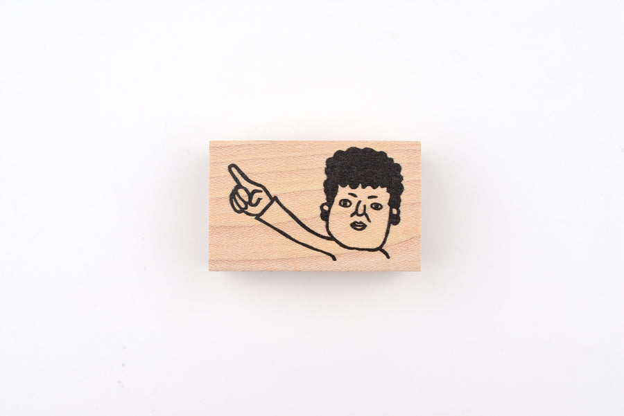 RiraRira Wooden Rubber Stamp - Seki-san Pointing