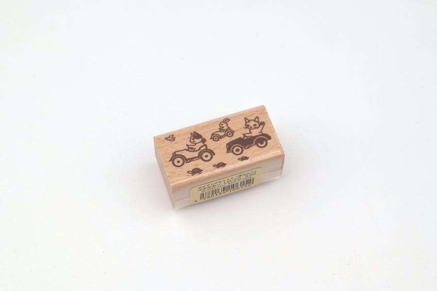 Pottering Cat Wooden Stamp - Large - Pedal Car