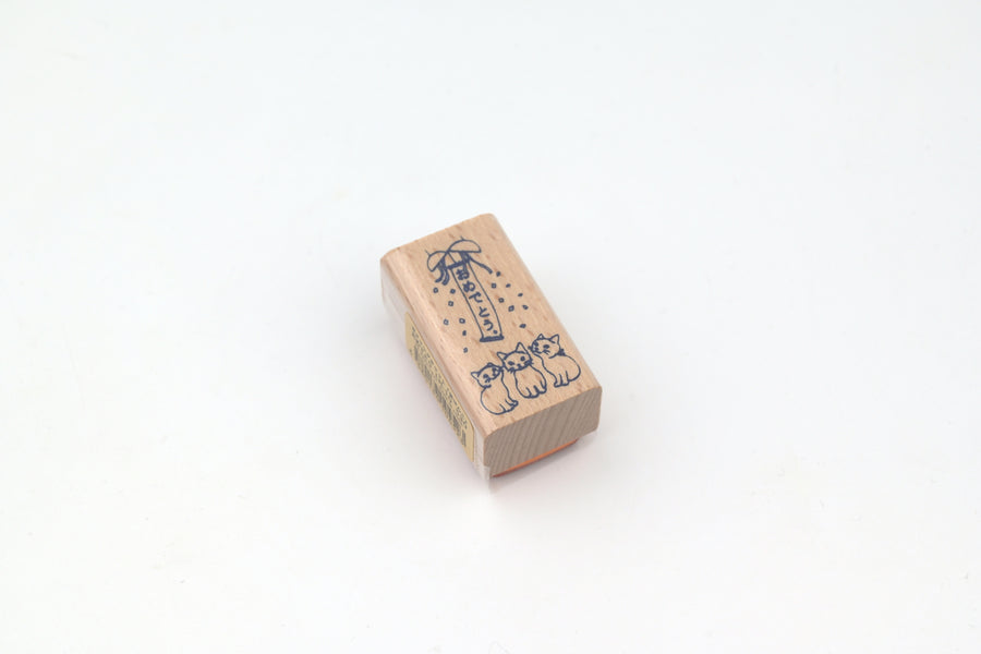 Pottering Cat Wooden Stamp - Large - Congratulations