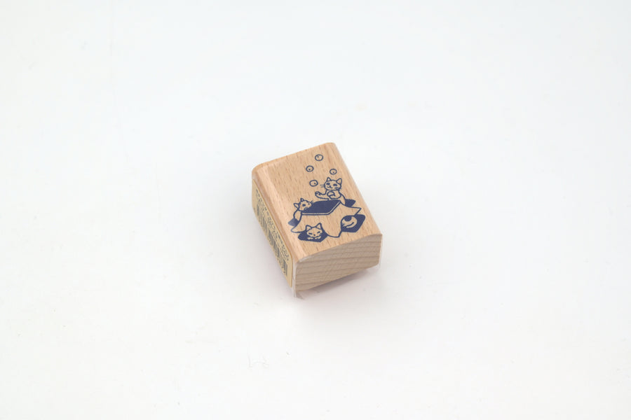 Pottering Cat Wooden Stamp - Small - Kotatsu