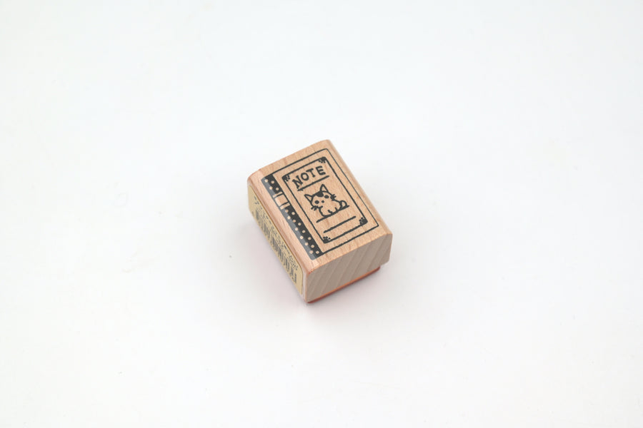 Pottering Cat Wooden Stamp - Small - Notebook
