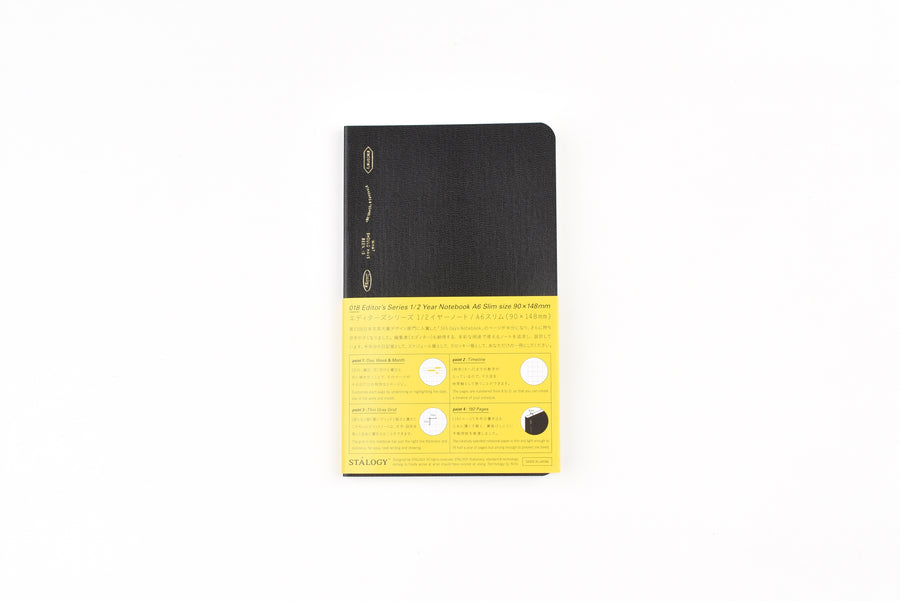Stalogy Editor's Series 1/2 Year Notebook - A6 Slim - Black