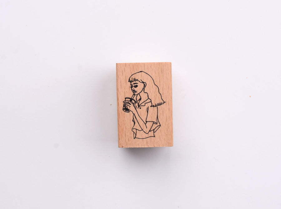 La Dolce Vita Rubber Stamp - Pearl Milk Tea Girl