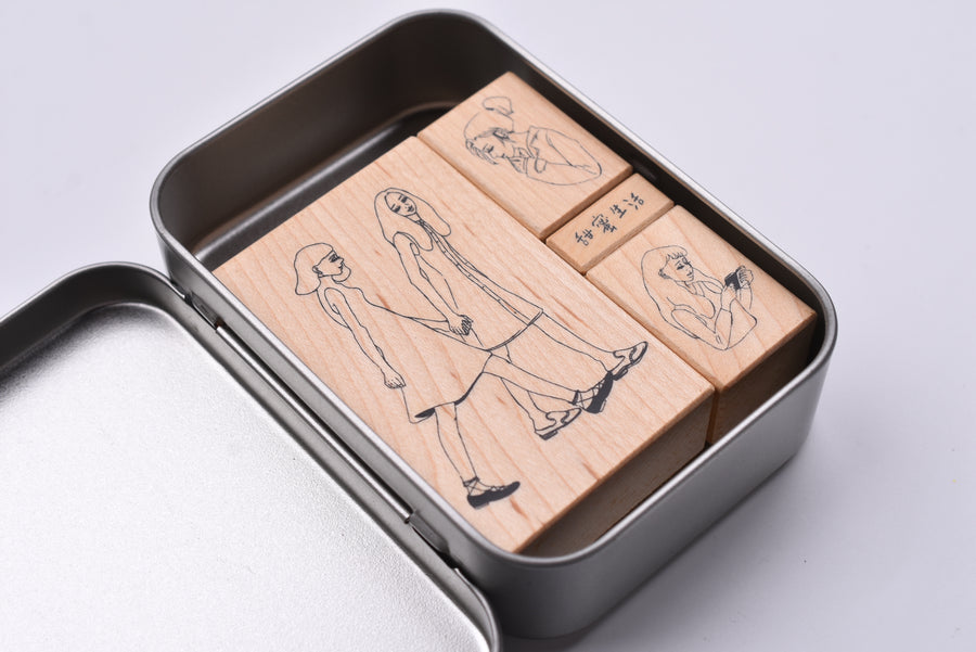 La Dolce Vita Rubber Stamp Set with Tin - You and Me