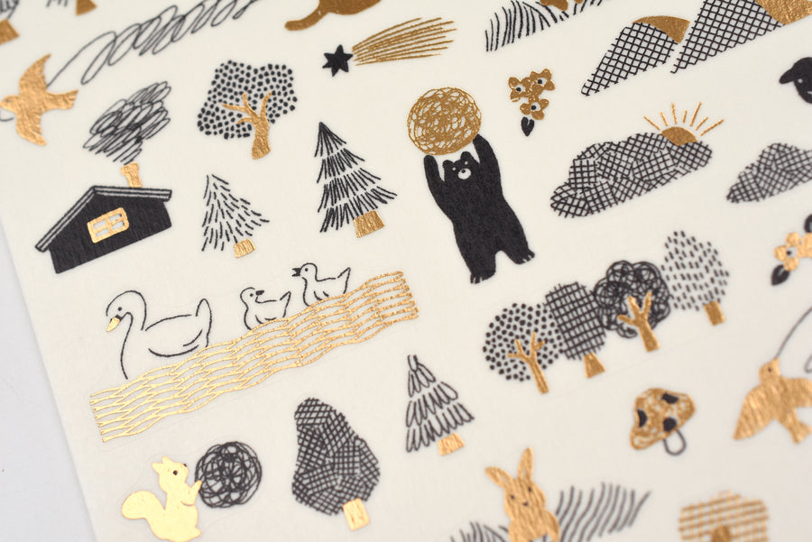 Yuru Log 1 Sheet Sticker - Camouflage Forest