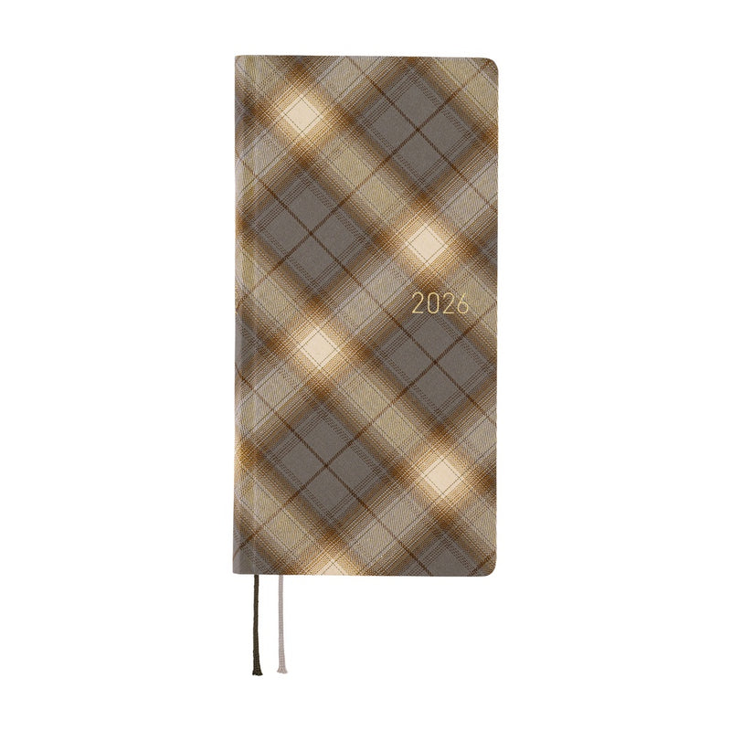 Hobonichi Techo Weeks 2026 - Shirt Fabric: Foggy Plaid - April Start