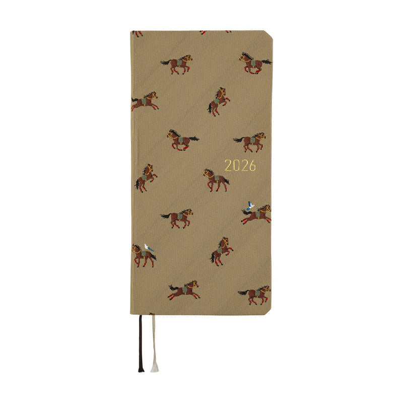 Hobonichi Techo Weeks 2026 - Bow & Tie: Galloping Horses - April Start