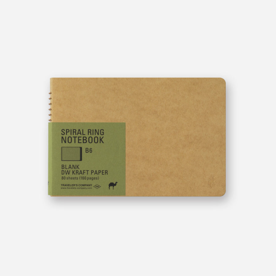 TRAVELER'S Company - Spiral Ring Notebook - Blank DW Kraft Paper - B6