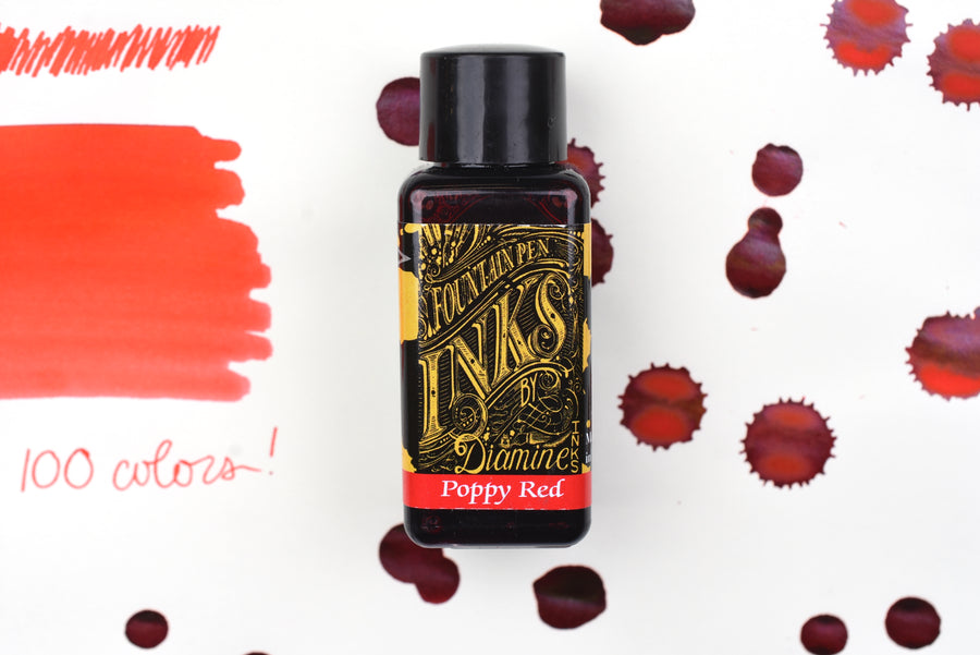 Diamine Fountain Pen Ink - Poppy Red - 30mL