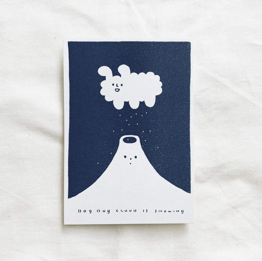 Yohand Studio Postcard - Snowy Dog Cloud