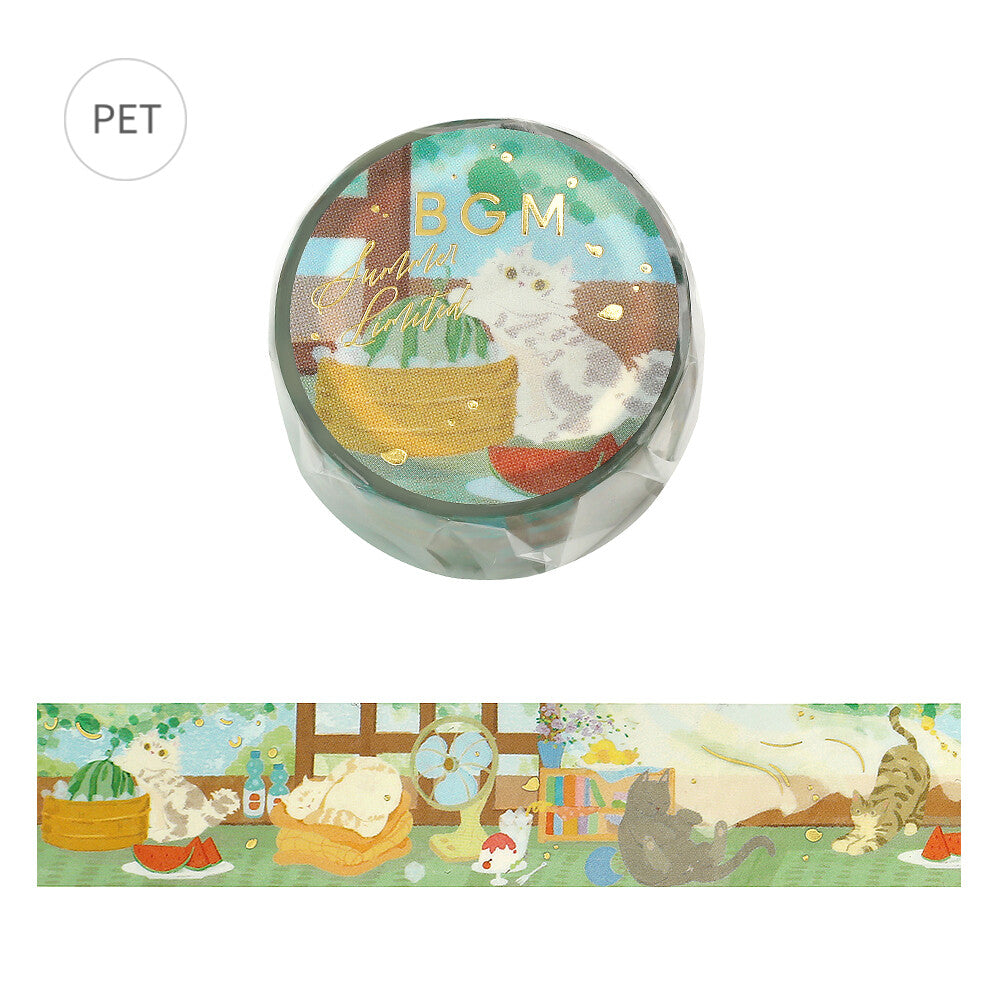BGM Clear Tape - Foil Stamping - 2026 Summer Limited - Cats' Summer Vacation