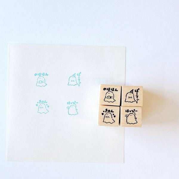 Kodomo No Kao - Planner Stamp Club - Set of 4 Stamps - Ghost