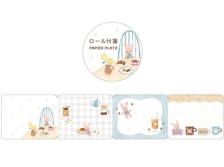 Papier Platz x Nakauchi Waka - Roll Sticky Notes - Rabbit and Coffee