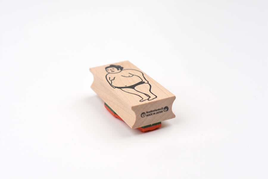 RiraRira Wooden Rubber Stamp - Standing Sumo Wrestler