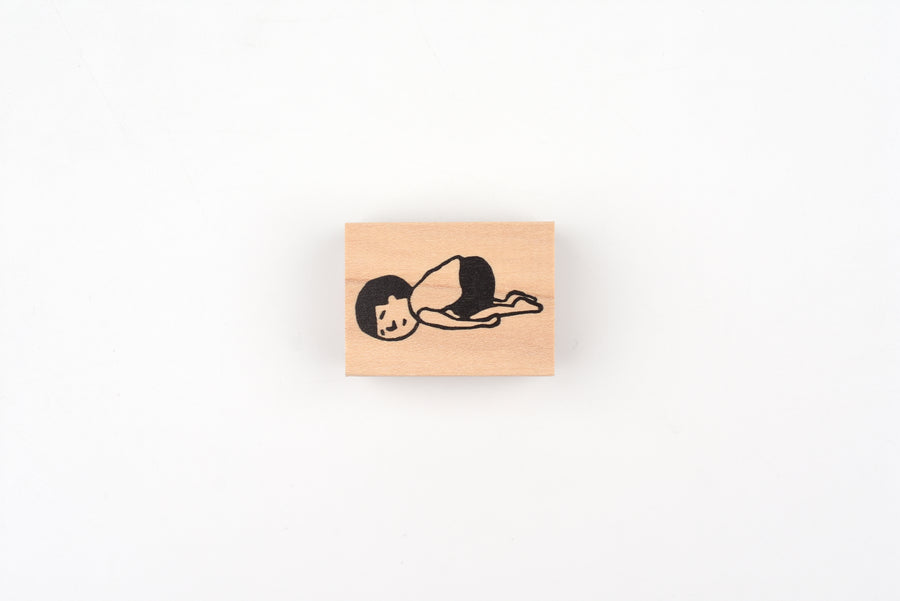 RiraRira Wooden Rubber Stamp - Tired Mamoru-kun