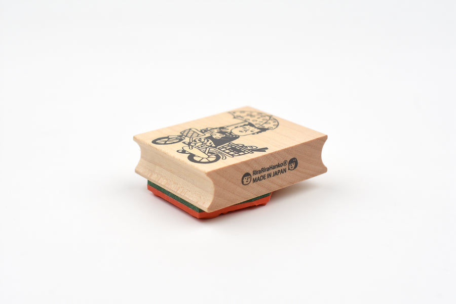 RiraRira Wooden Rubber Stamp - Seki-san's Bike