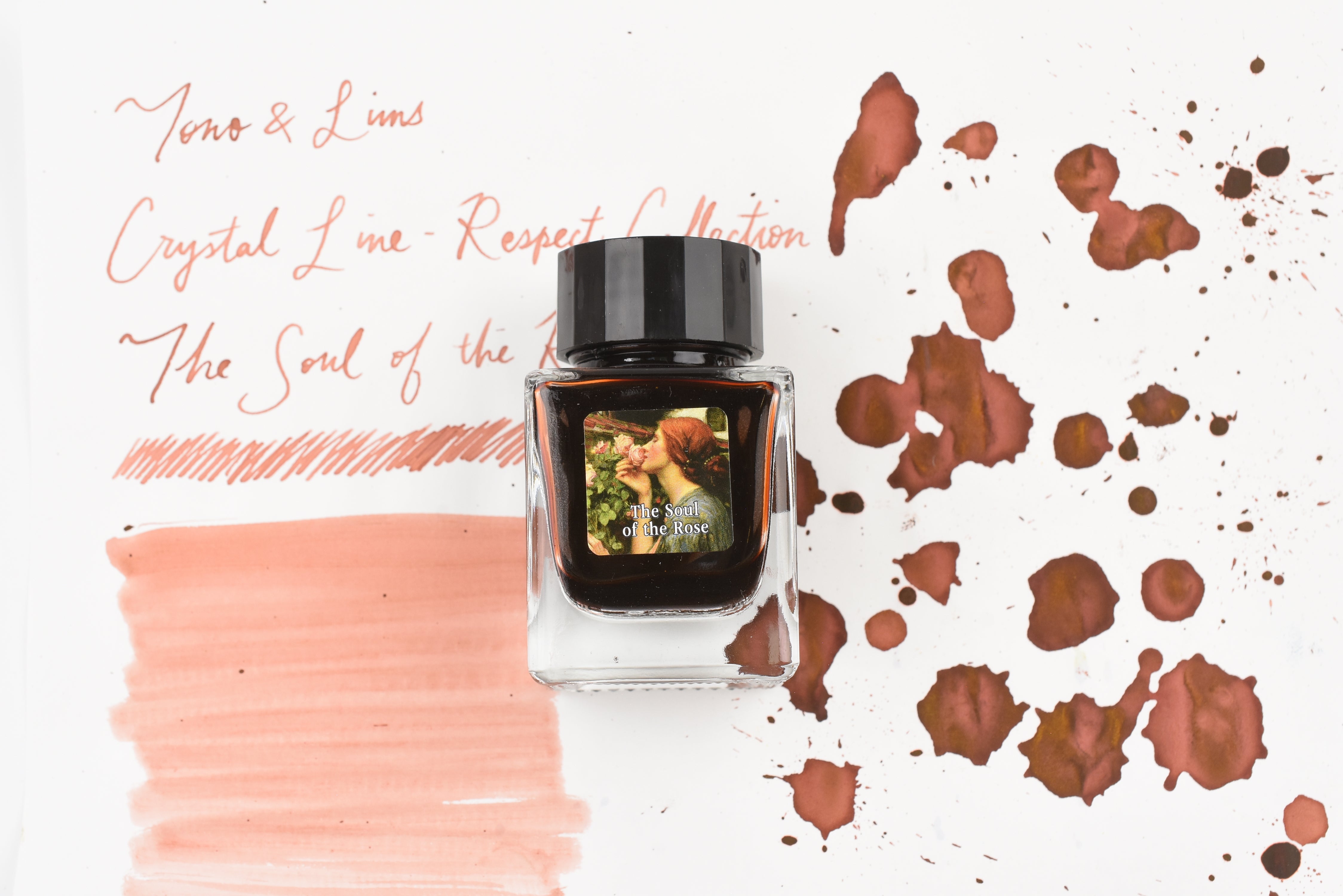 Tono & Lims Glass Pen Ink Bottle - Crystal Line - Respect Collection - The Soul of the Rose - 30ml