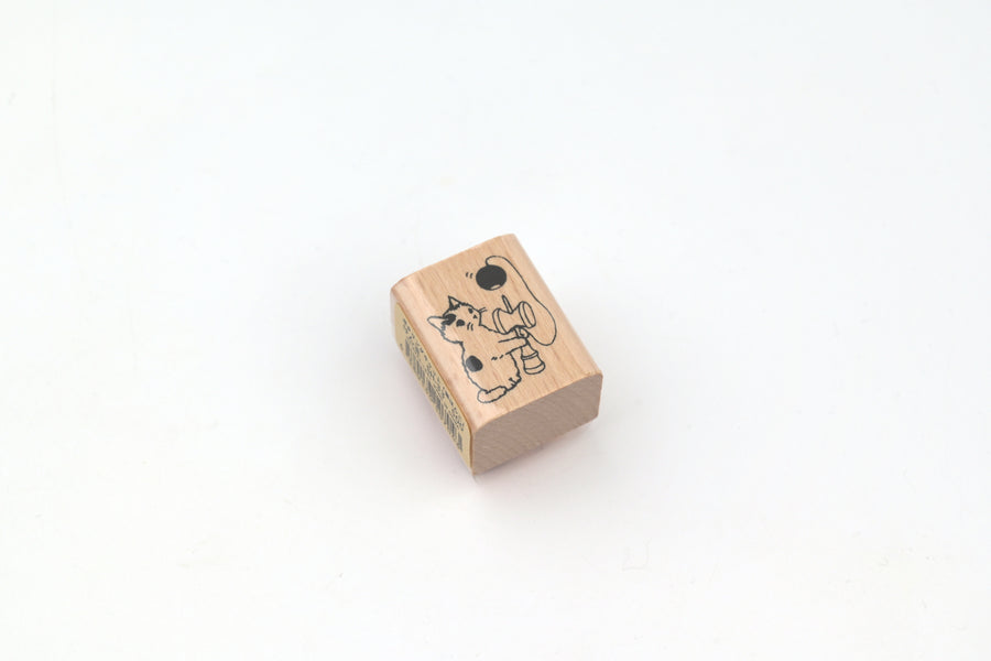 Pottering Cat Wooden Stamp - Small - Kendama