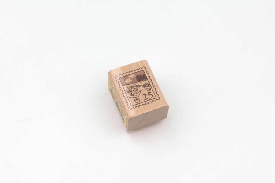 Pottering Cat Wooden Stamp - Small - Stamp