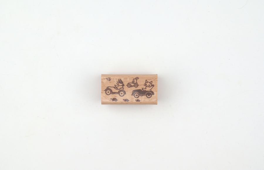 Pottering Cat Wooden Stamp - Large - Pedal Car