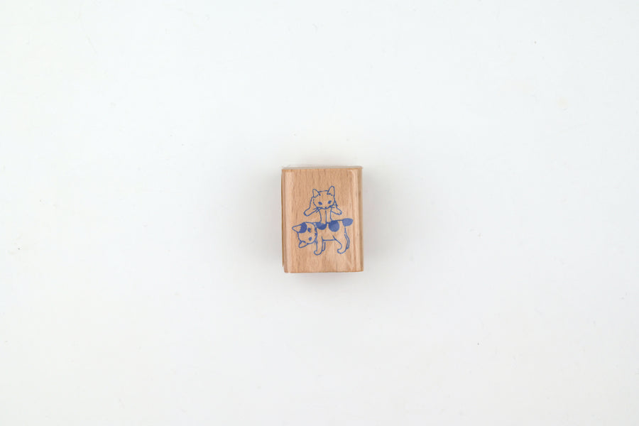 Pottering Cat Wooden Stamp - Small - Leapfrog