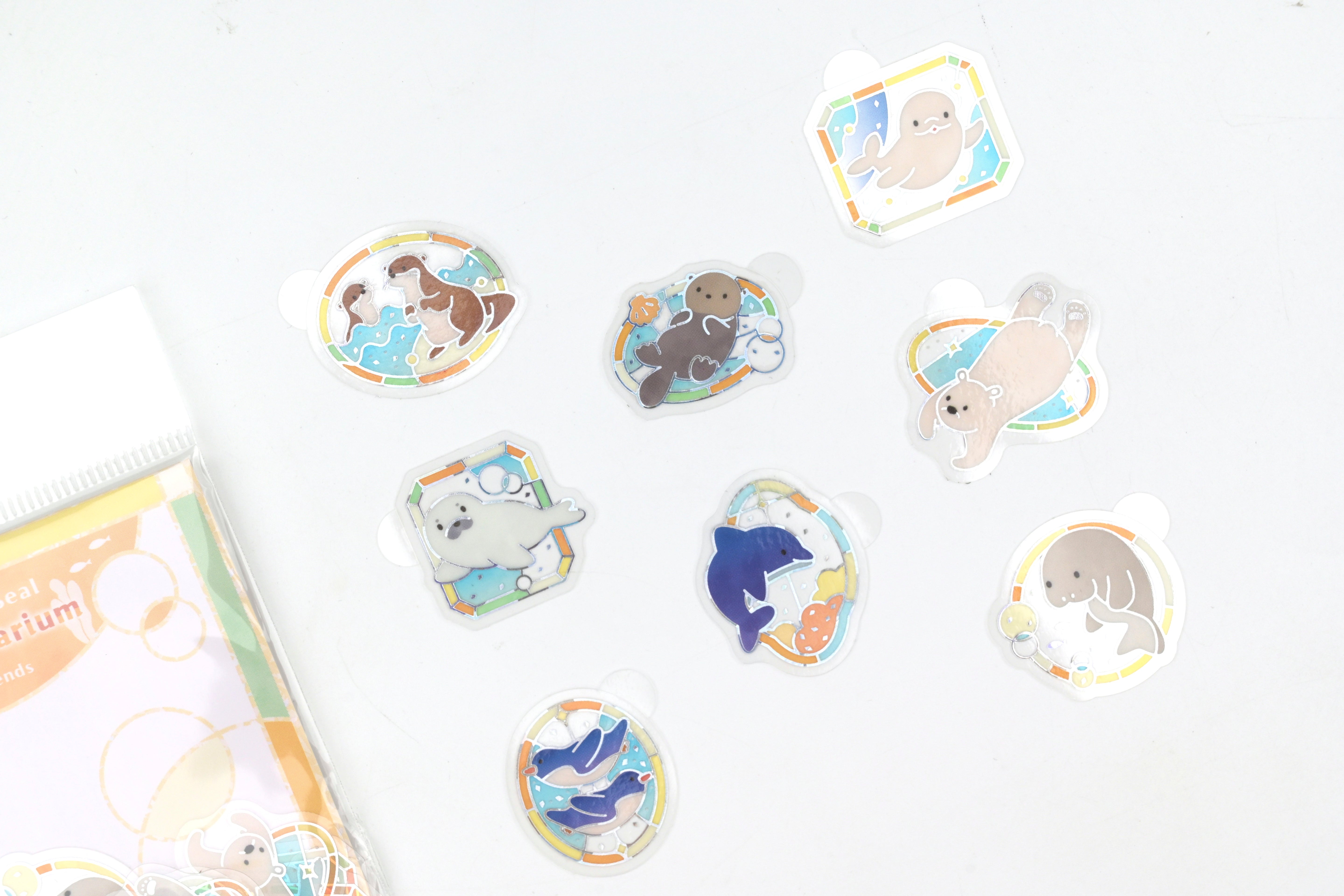 SAIEN Clear Flake Stickers - Shiny Aquarium - Aqua Friends