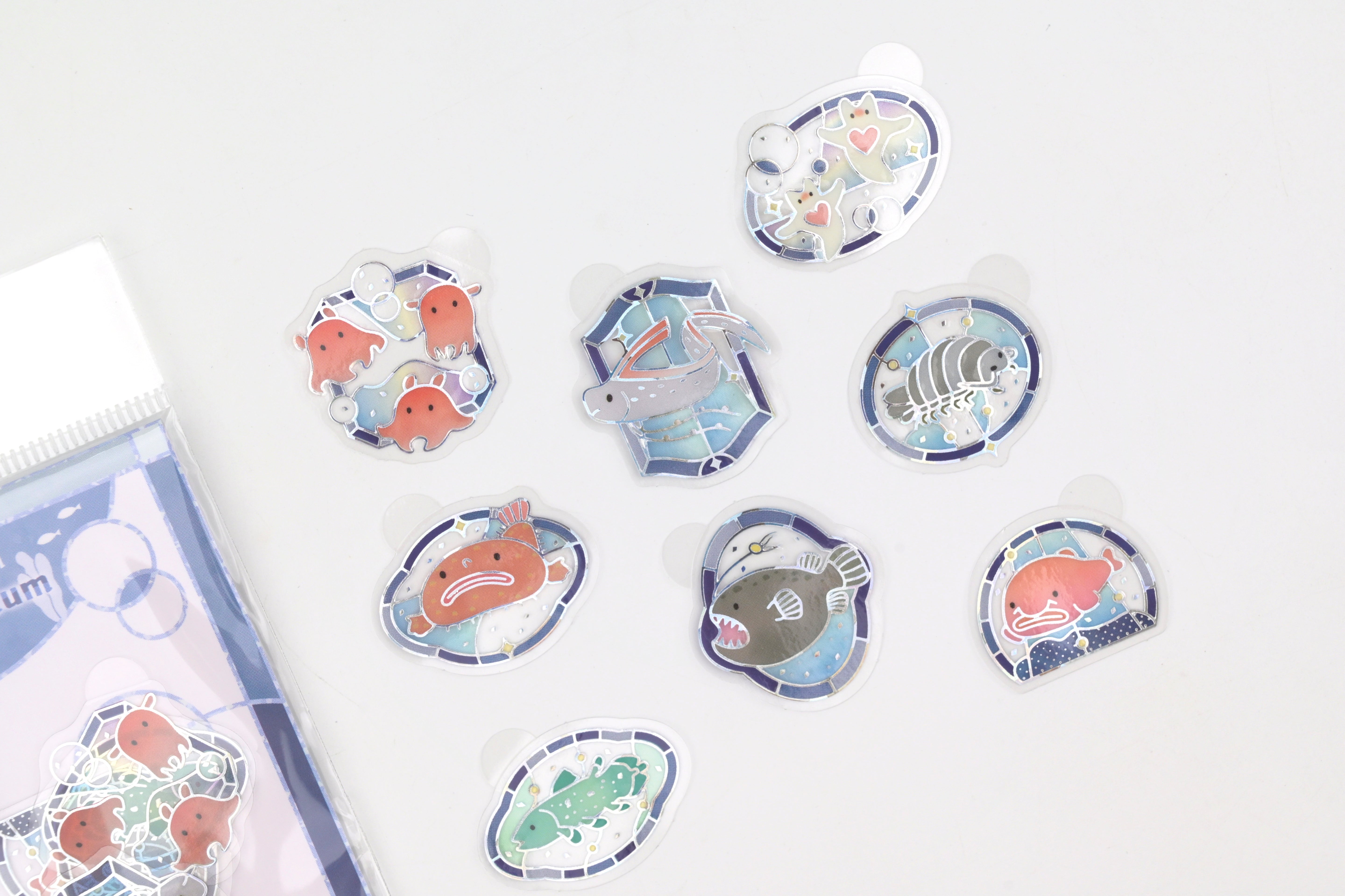 SAIEN Clear Flake Stickers - Shiny Aquarium - Deep World
