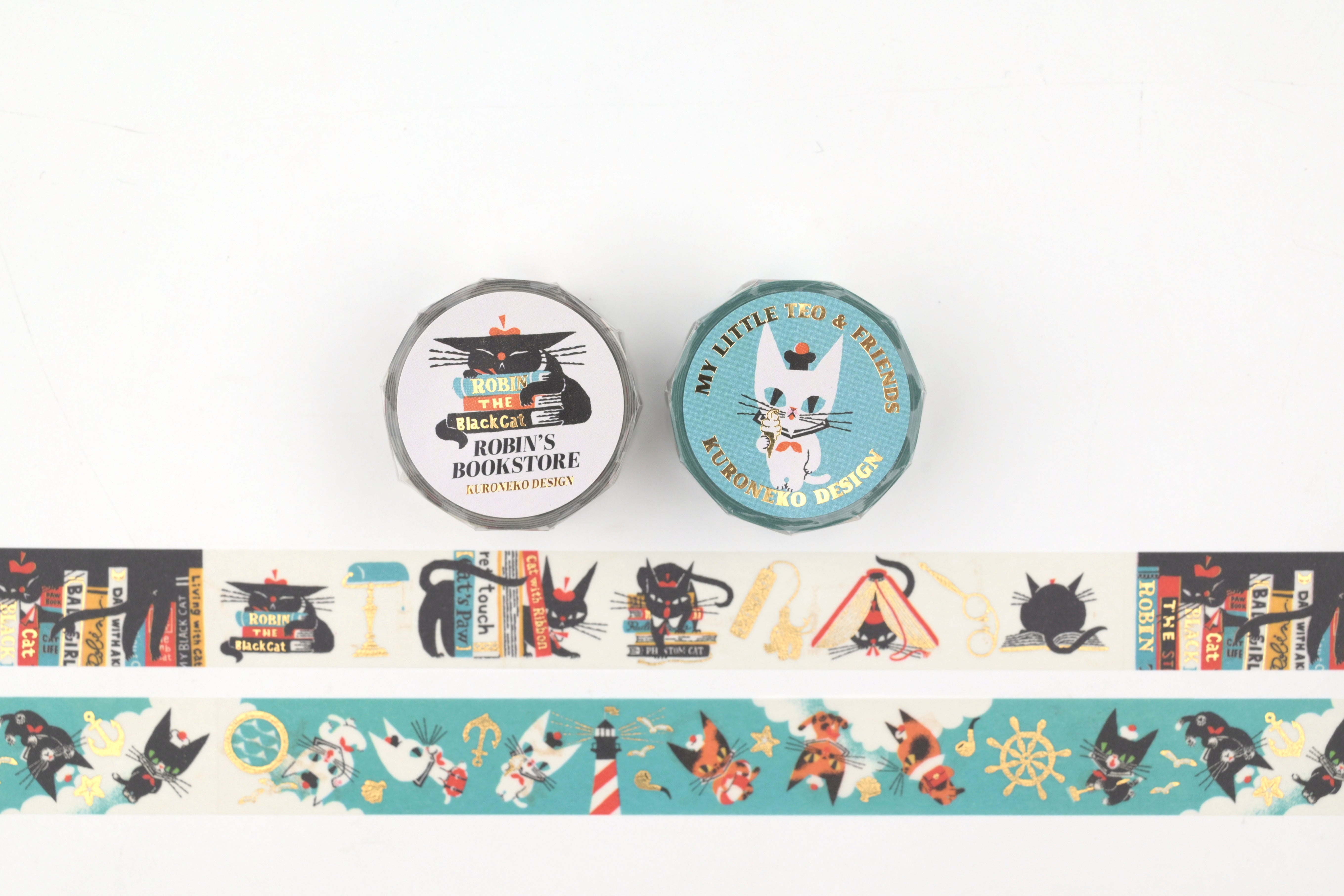 Cozyca - Black Cat Design Foil Stamping Washi Tape