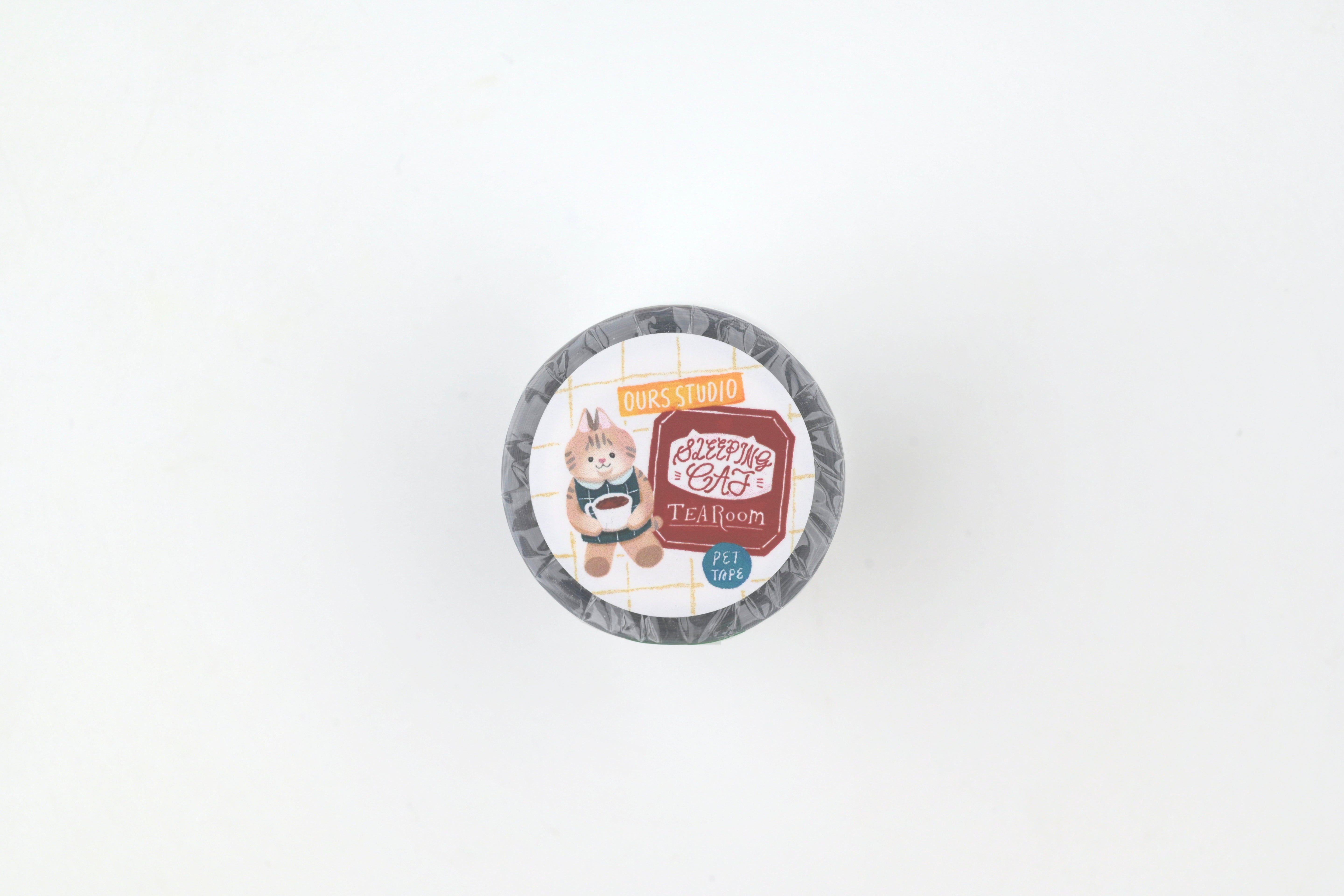 OURS Kiss-Cut PET Tape - Tea Room Sleeping Cat