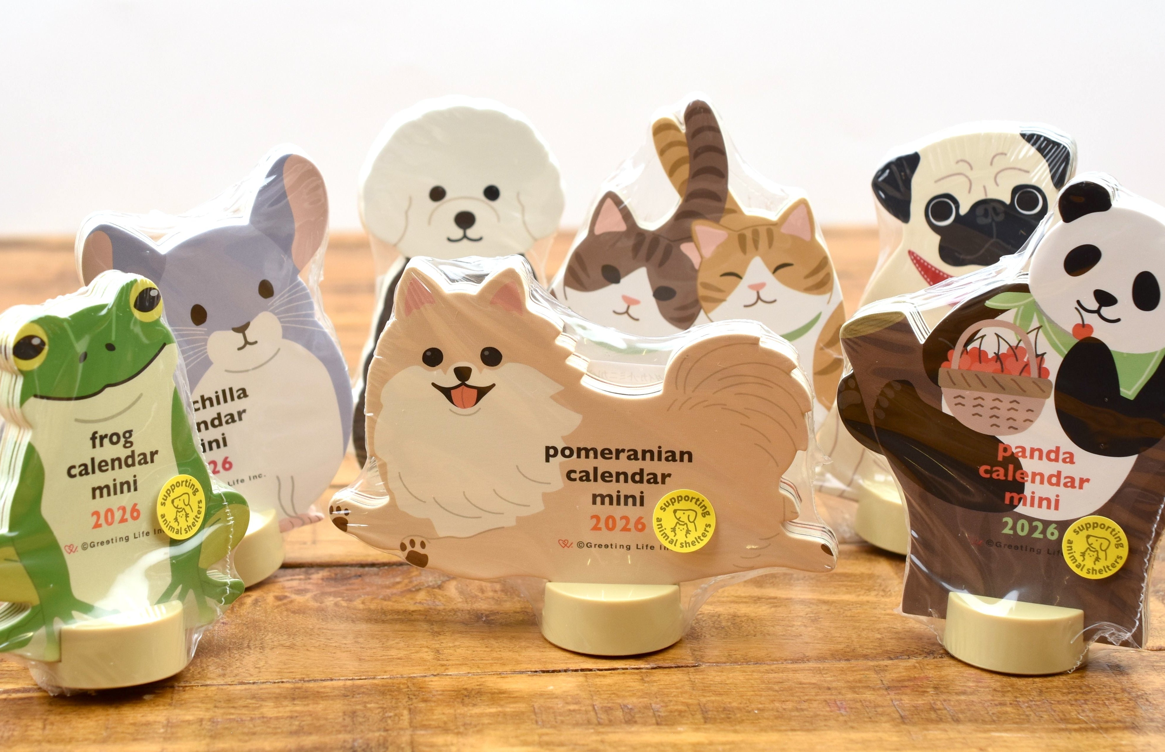 Greeting Life Animal Die-Cut Calendar 2026 - Mini