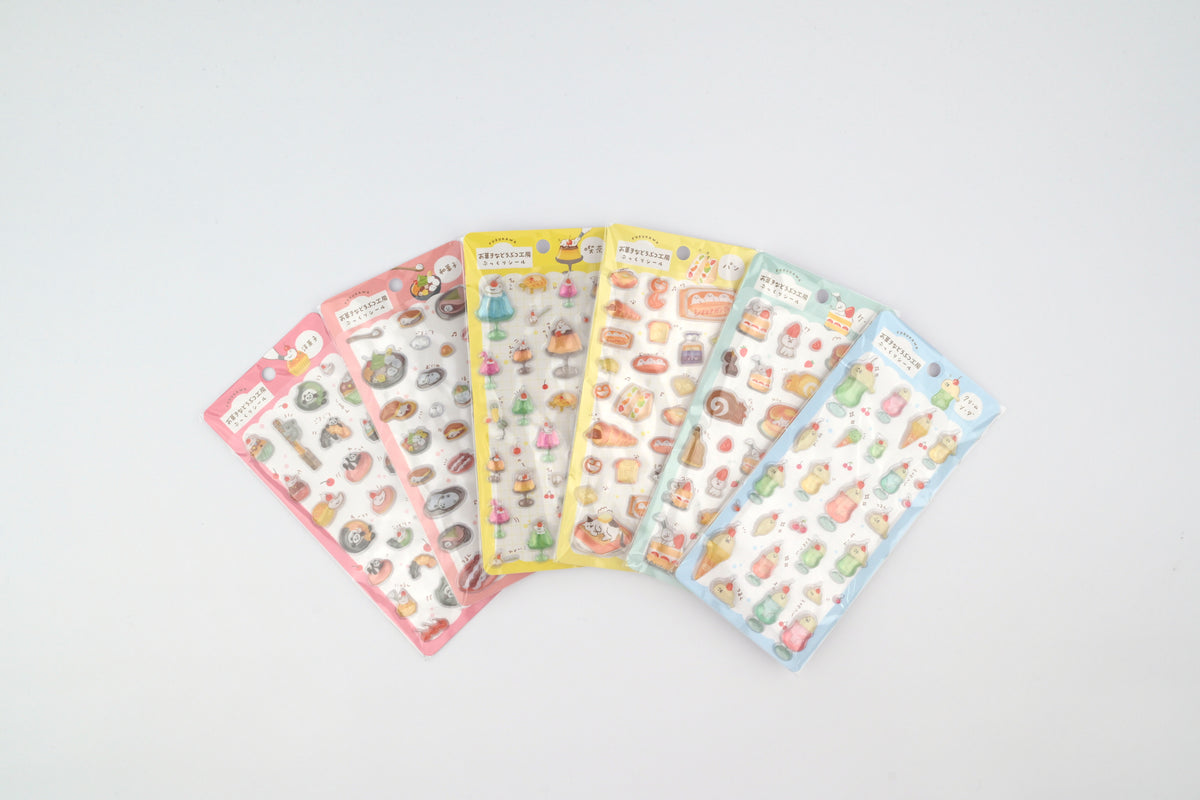Furukawa Paper Puffy Stickers - Sweets Animal Workshop - Vol. 3
