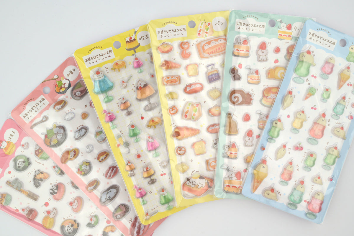 Furukawa Paper Puffy Stickers - Sweets Animal Workshop - Vol. 3