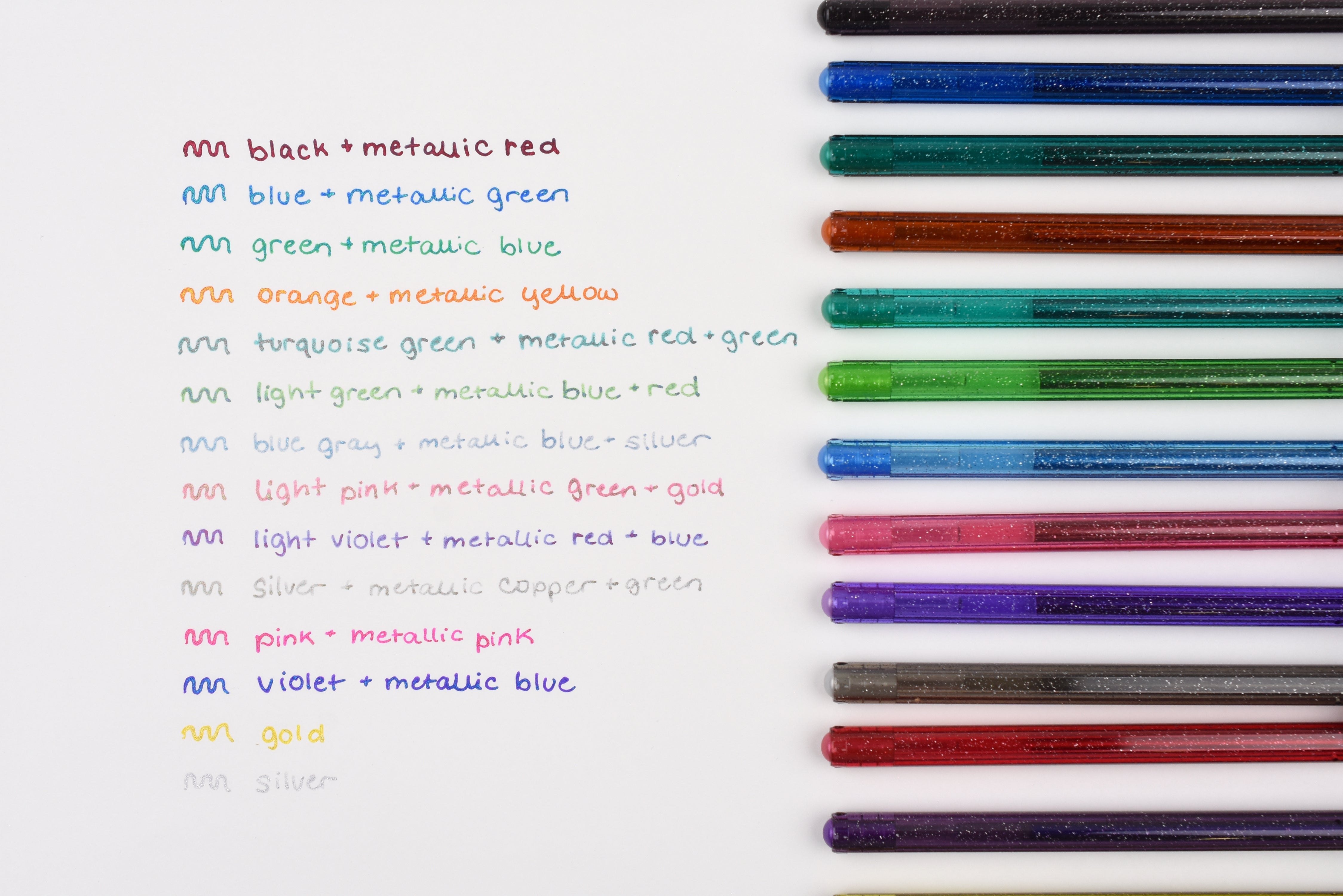 Pentel Hybrid Dual Metallic Gel Pen - 1.0mm - Fantasy - Set of 7
