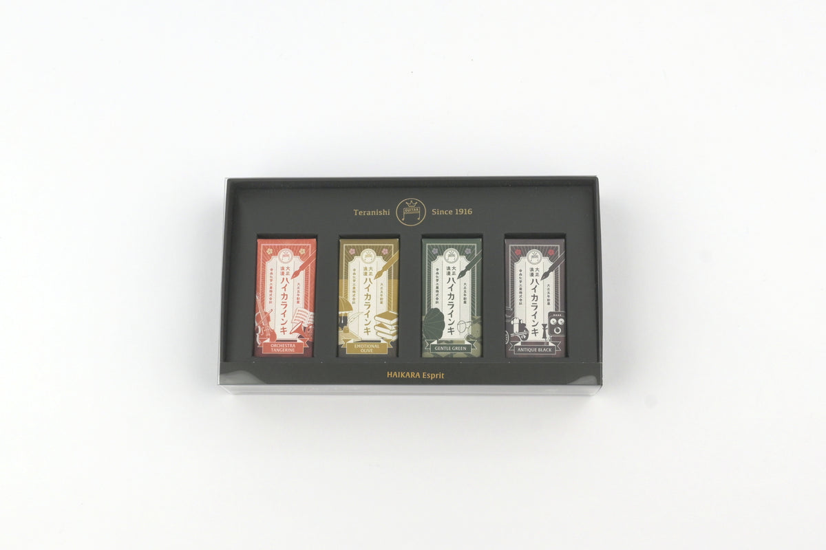 Teranishi Guitar Taisho Roman Haikara Fountain Pen Ink - Set of 4 - Esprit - Limited Edition