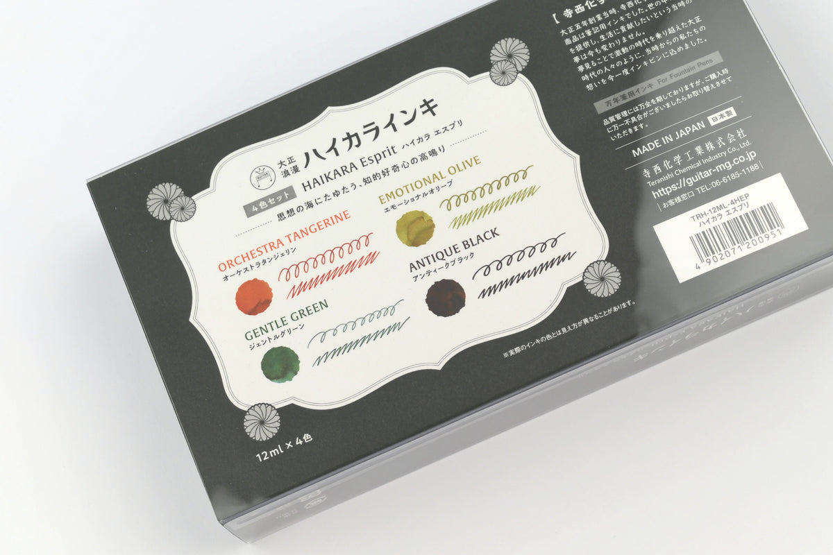 Teranishi Guitar Taisho Roman Haikara Fountain Pen Ink - Set of 4 - Esprit - Limited Edition