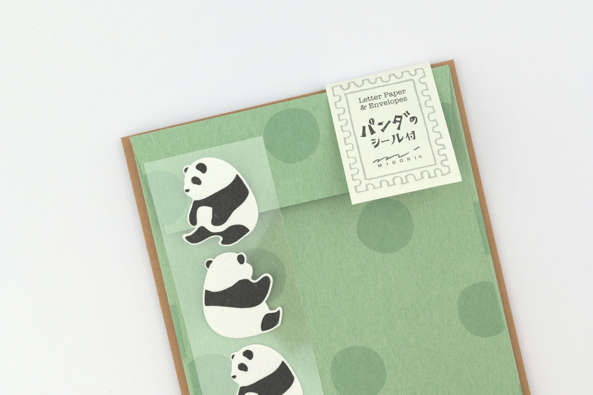 Midori Mini Letter Set with Panda Stickers