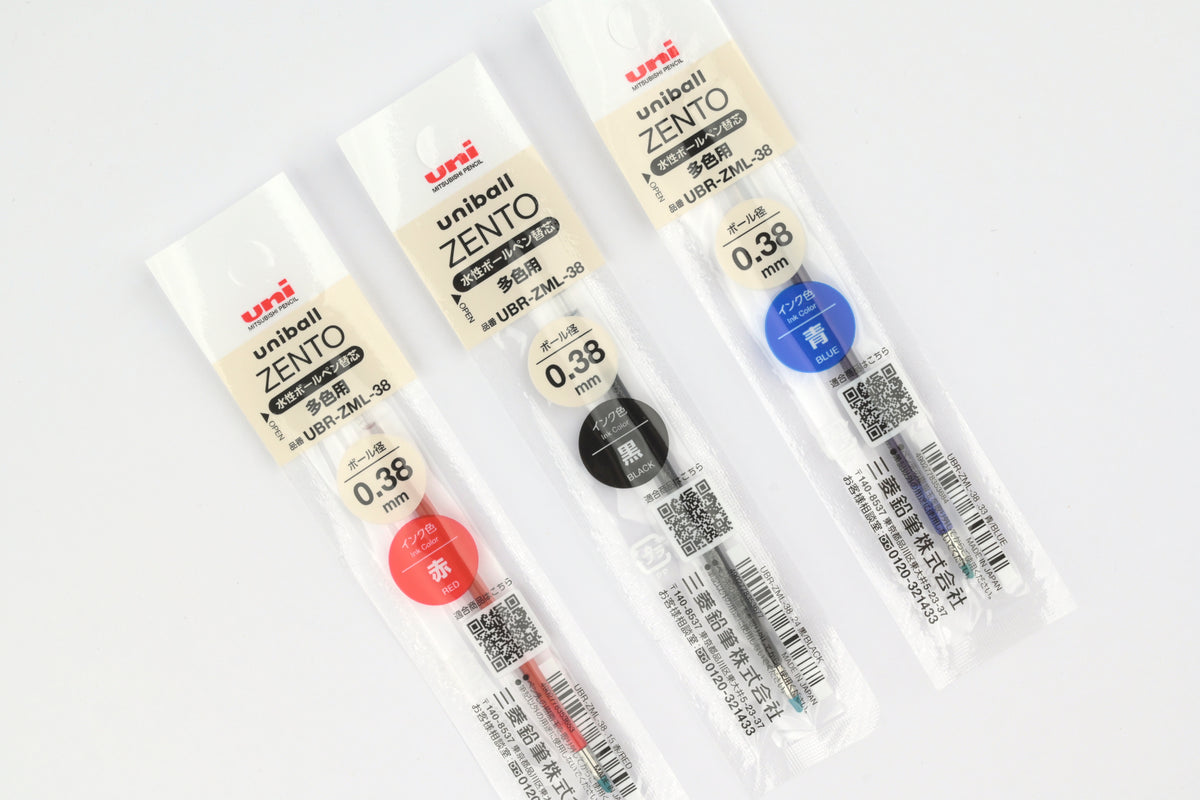 Uni ZENTO 3-Color Multi Pen Refill - 0.38mm