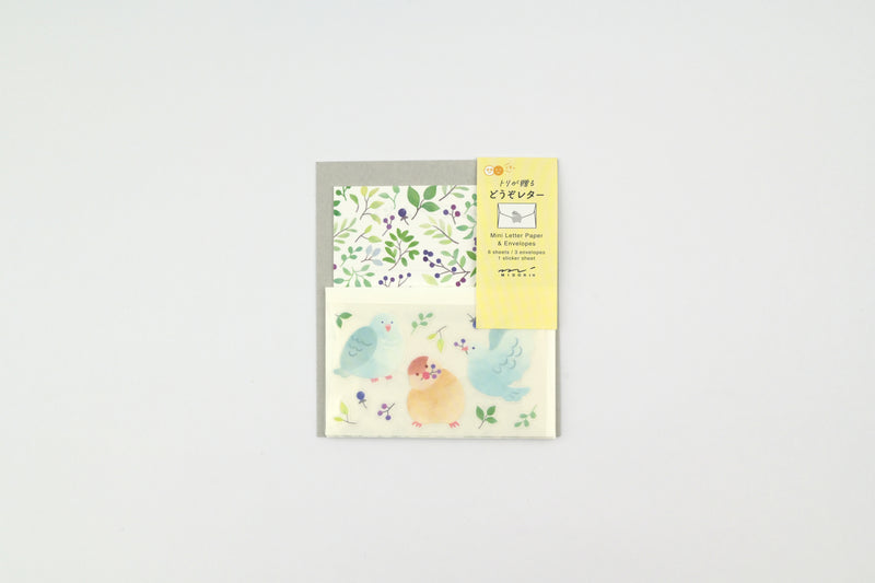 Midori Mini Letter Set with Stickers - For You - Bird