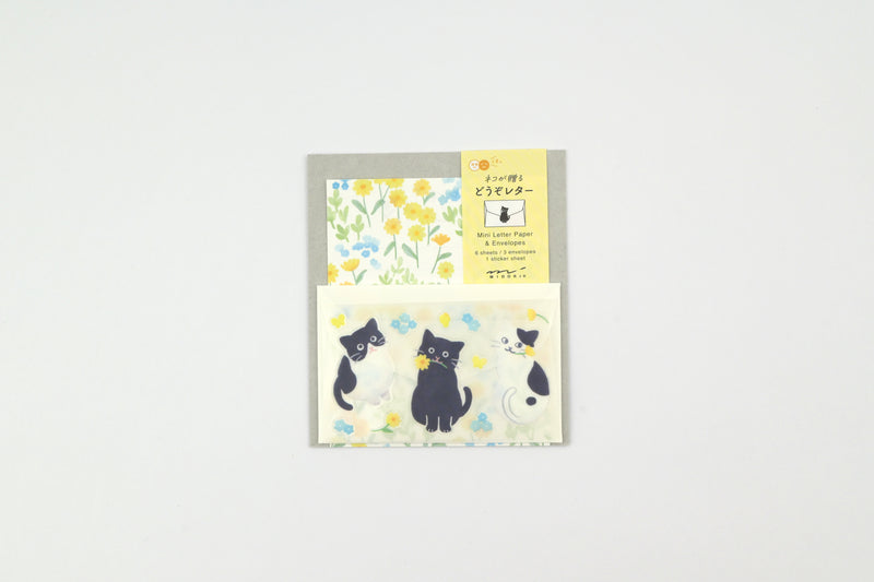 Midori Mini Letter Set with Stickers - For You - Cat