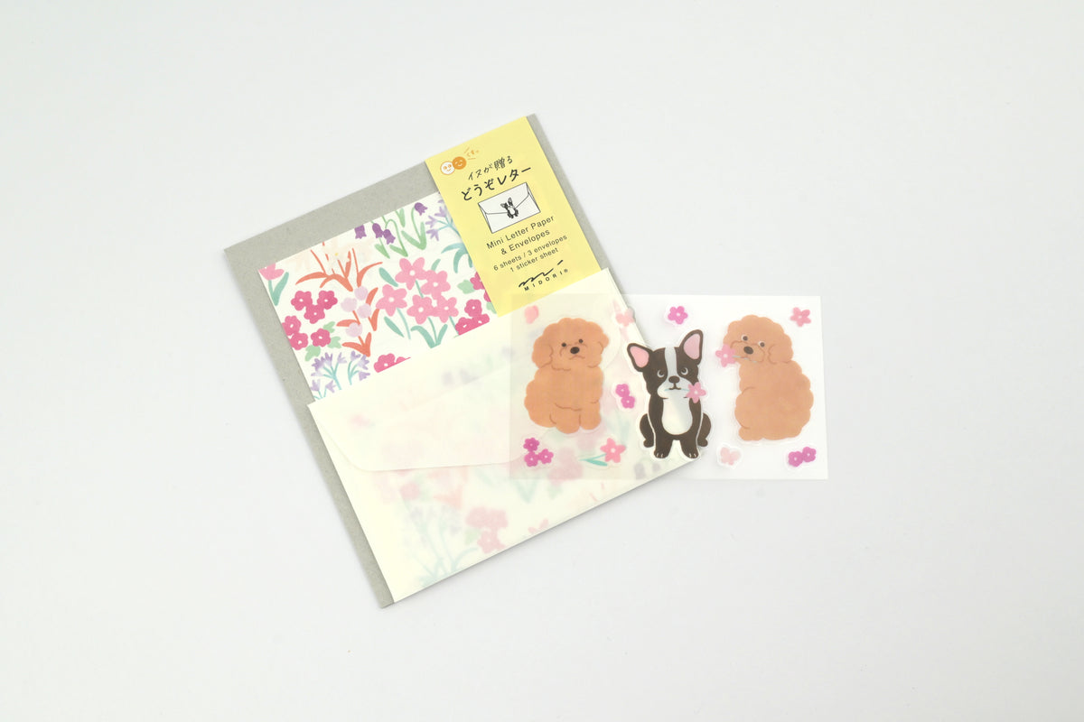 Midori Mini Letter Set with Stickers - For You - Dog