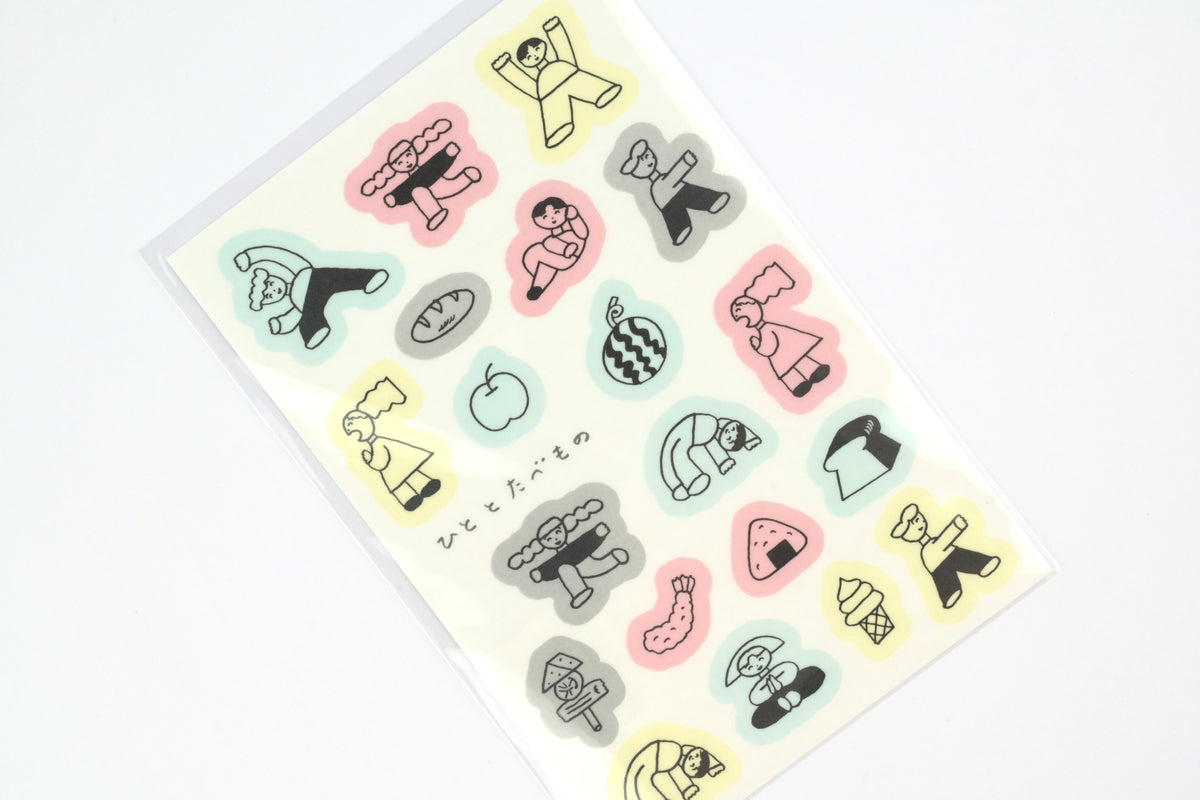 Mizushima x Tadashi Nishiwaki Tracing Paper Sticker - People and Food