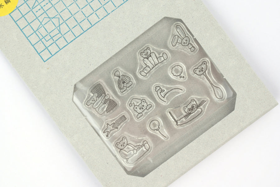 Mizushima x Tobimatsu Shoichiro JIZAI Clear Stamp - LOG - Cheering Animals