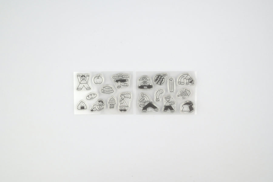 Mizushima x Tadashi Nishiwaki JIZAI Clear Stamp Set - People and Food