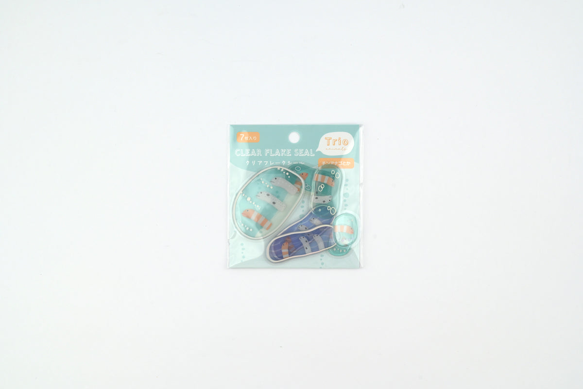 LABCLIP Clear Flake Stickers - Trio Animals - Garden Eel