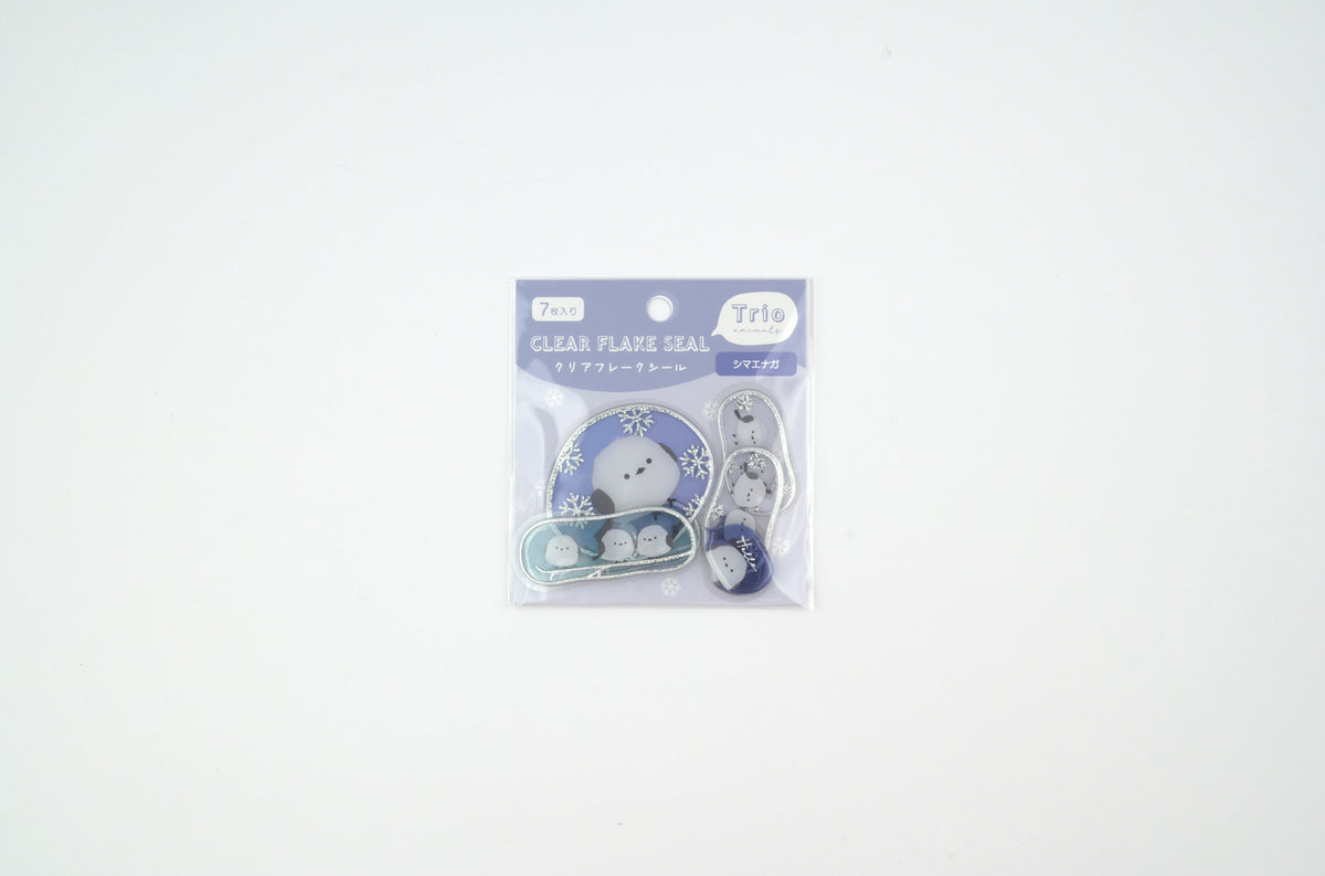 LABCLIP Clear Flake Stickers - Trio Animals - Shimaenaga