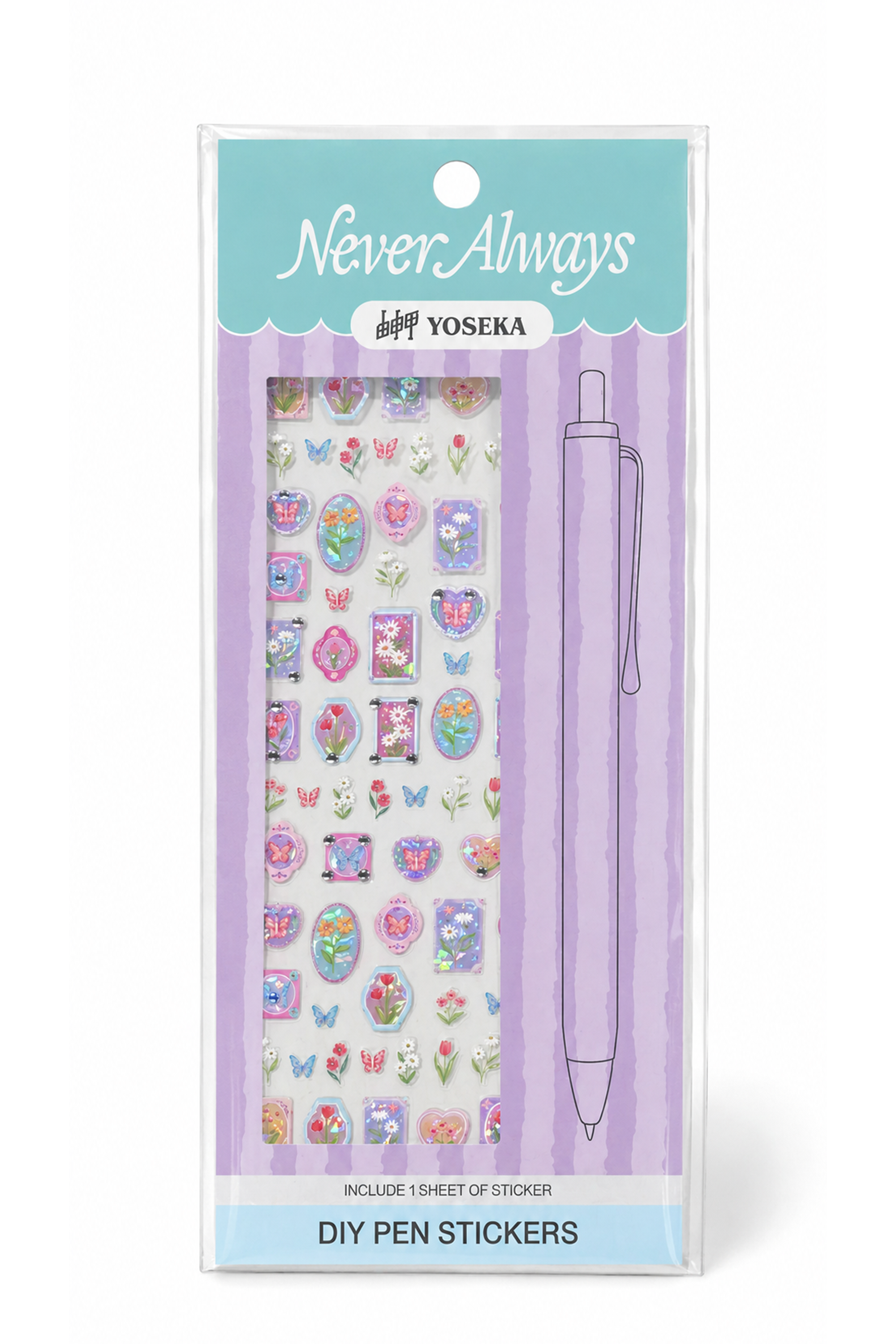 Yoseka x Never Always DIY Pen Stickers - Garden of Wonders (Pre-Order Only. Ships Mid-July)