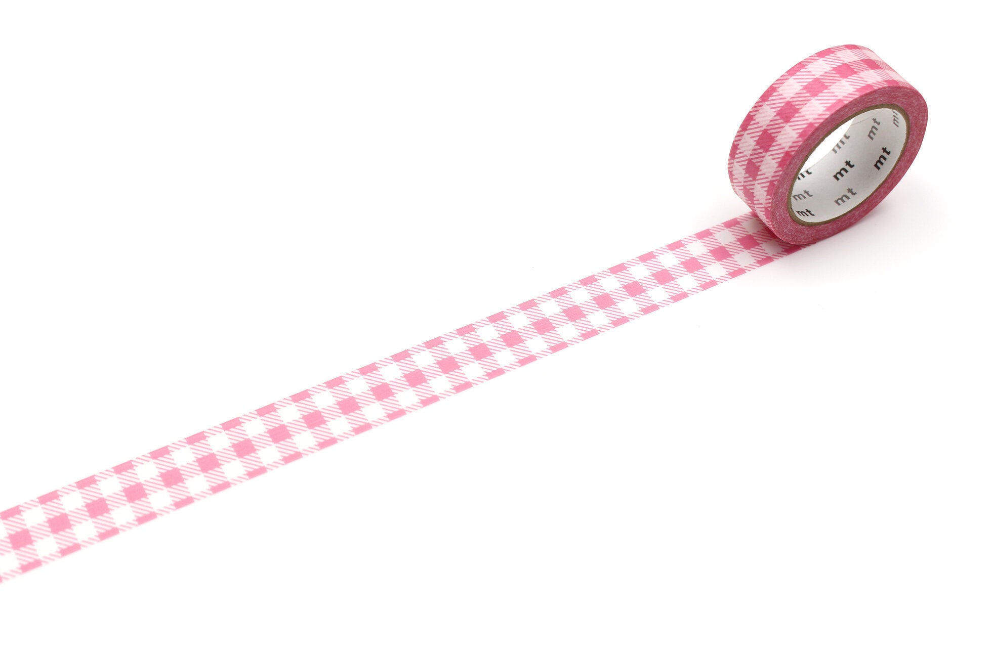 mt Washi Tape - basic - Stripe Checkered Pink